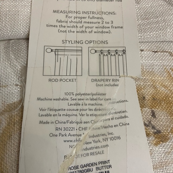 Nwt Peri Home Rose pink garden floral print butter single panel - Picture 5 of 5